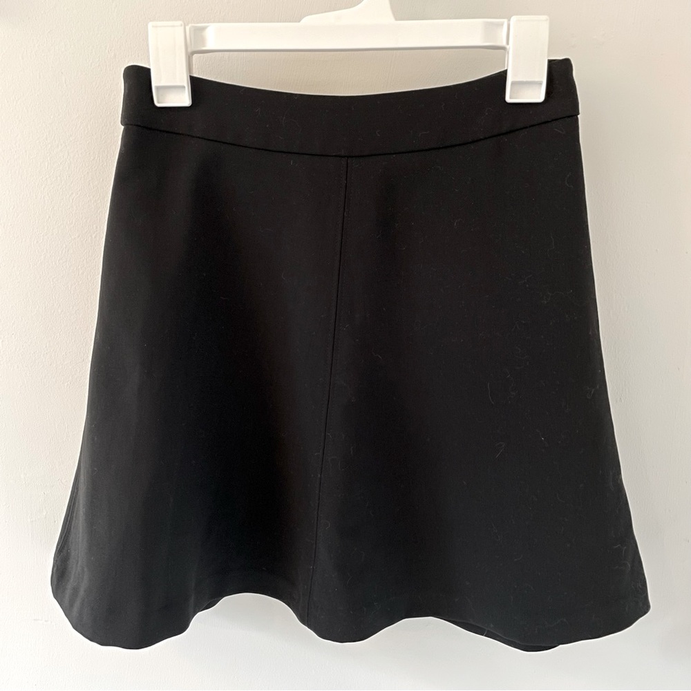 LOFT black, lined A-line skirt in size 2 petite